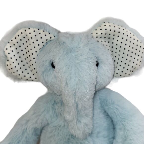 Manhattan Toys Plush Elephant Blue Stuffed Animal Polka Dot Ears 2020 14" - Picture 2 of 11